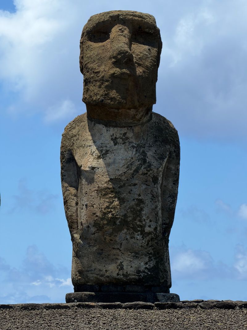 The standing moai at Ahu Tongariki in morning light
